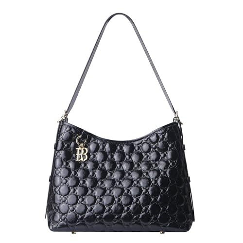 Royal Bagger Echtes Rindsleder Gesteppte Umhängetasche für Frauen, Große Kapazität Tote Handtasche, Mode Umhängetasche 3267 (Schwarz) von Royal Bagger