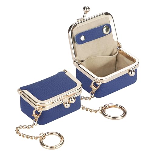 Royal Bagger Echtes Rindsleder Mini-Schmuckkästchen Damen Münze Geldbörse Solid Farbe Kiss Lock Change Pouch Casual Style Kleine Aufbewahrungstasche für Frauen 1894 (Königsblau 2) von Royal Bagger