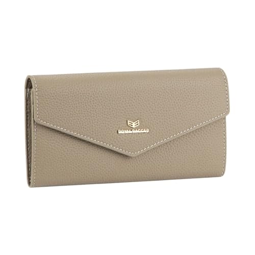 Royal Bagger Envelop Long Wallet - RFID-Blockierung Einfache einfarbige Multi-Card-Slots Kartenhalter Echtes Leder Geldbörse 2480 (Elefant Grau) von Royal Bagger