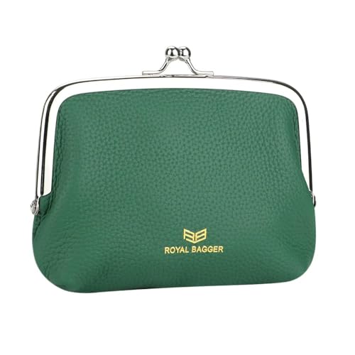 Royal Bagger Geldbörsen für Frauen, Mode Kiss Lock Change Pouch, Doppel Clip Key Card Aufbewahrung Tasche (Grün) von Royal Bagger