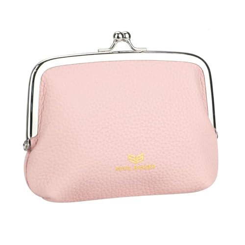 Royal Bagger Geldbörsen für Frauen, Mode Kiss Lock Change Pouch, Doppel Clip Key Card Aufbewahrung Tasche (Rosa) von Royal Bagger