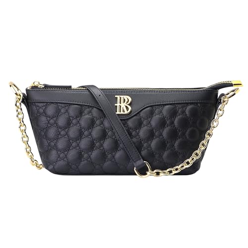 Royal Bagger Klassische gesteppte Kette Umhängetasche für Frauen, Echtes weiches Rindsleder Unterarm Geldbörse, Mode Handtasche 3262 (Schwarz) von Royal Bagger