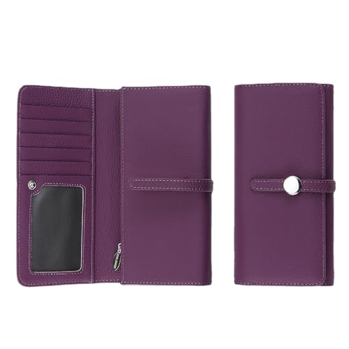 Royal Bagger Lange Brieftaschen für Frauen Echte Kuh Leder Telefon Geldbörse Clutch Geldbörse Mode Casual Karten Halter Münzen Geldbörsen (Lila) von Royal Bagger