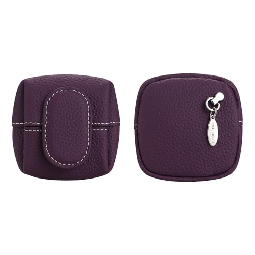 Royal Bagger Mini-Lychee-Muster-Geldbörse einfarbig Schnallens CHL üssel Kopfhörer-Aufbewahrung Tasche, Casual Change-Beutel für den täglichen Gebrauch (Deep Purple) von Royal Bagger