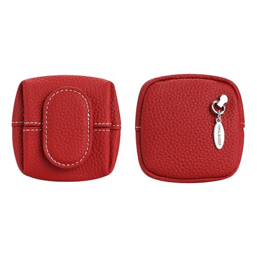 Royal Bagger Mini-Lychee-Muster-Geldbörse einfarbig Schnallens CHL üssel Kopfhörer-Aufbewahrung Tasche, Casual Change-Beutel für den täglichen Gebrauch (Rot) von Royal Bagger