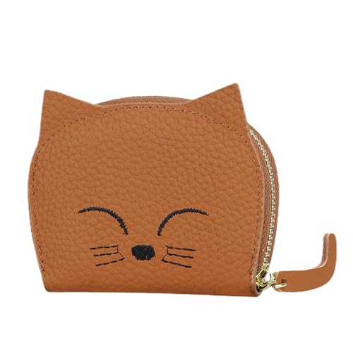 Royal Bagger Niedlicher Katzen Karten Halter, Orgel Multi-Card Slots Karten etui, perfekte Karten Tasche für den täglichen Gebrauch (Braun) von Royal Bagger