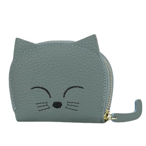 Royal Bagger Niedlicher Katzen Karten Halter, Orgel Multi-Card Slots Karten etui, perfekte Karten Tasche für den täglichen Gebrauch (Mandel grün) von Royal Bagger