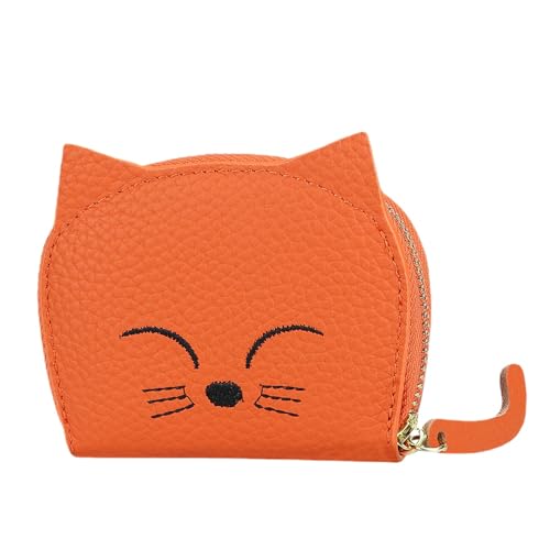 Royal Bagger Niedlicher Katzen Karten Halter, Orgel Multi-Card Slots Karten etui, perfekte Karten Tasche für den täglichen Gebrauch (Orange) von Royal Bagger