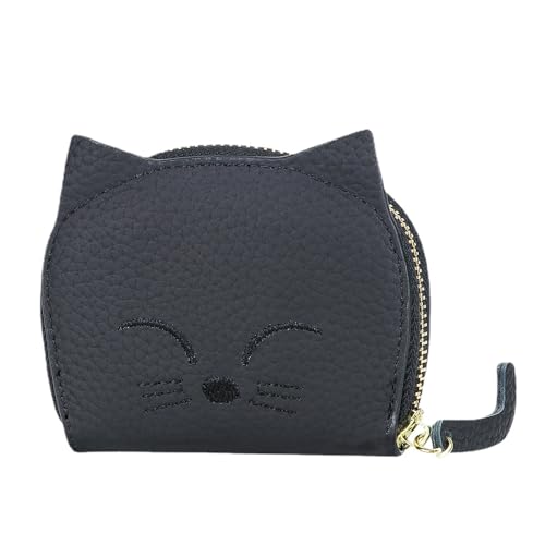 Royal Bagger Niedlicher Katzen Karten Halter, Orgel Multi-Card Slots Karten etui, perfekte Karten Tasche für den täglichen Gebrauch (Schwarz) von Royal Bagger