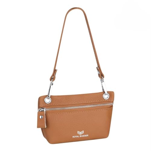 Royal Bagger RFID-Blockierung Münze Geldbeutel für Frauen Echtes Leder Portable kleine Handtasche Mode Casual Clutch Wallet 2800 (Braun) von Royal Bagger