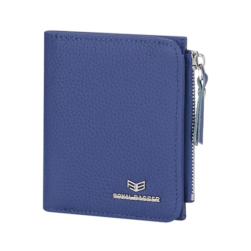 Royal Bagger RFID-Blockierung echtes Leder Kurze Brieftasche für Frauen - Slim Bifold Coin Purse, modisch & einfaches Design 3201 (Königsblau) von Royal Bagger
