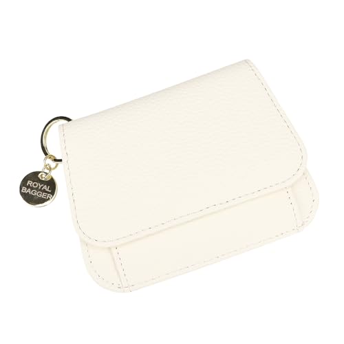 Royal Bagger RFID-Blocking Echt kuhleder Geldbörse: Mehrzweck, modernes Design, Mehrere Kartens ch litze, Handliche Münz Tasche, Angehängter Schlüssel Bund (Milch weiß) von Royal Bagger