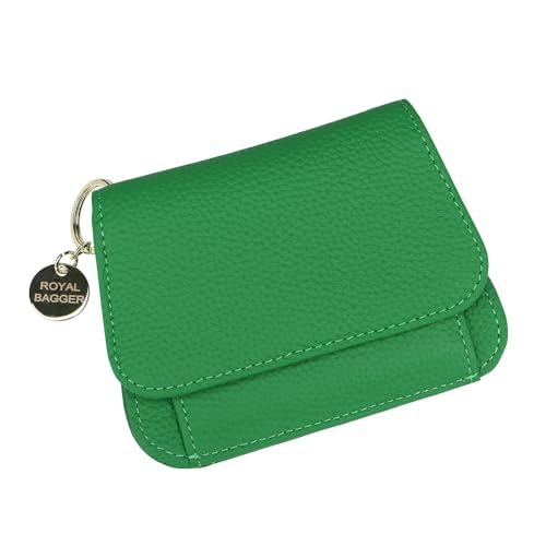 Royal Bagger RFID-Blocking Echt kuhleder Geldbörse: Mehrzweck, modernes Design, Mehrere Kartens ch litze, Handliche Münz Tasche, Angehängter Schlüssel Bund (Smaragdgrün) von Royal Bagger