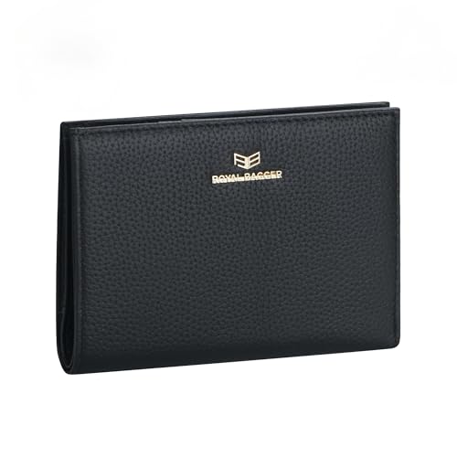 Royal Bagger RFID Echtleder Reisepass Brieftaschen für Frauen, Reise Brieftasche mit Kartenfächern, SIM-Karte Lagerung und Tool 4090 (Schwarz) von Royal Bagger