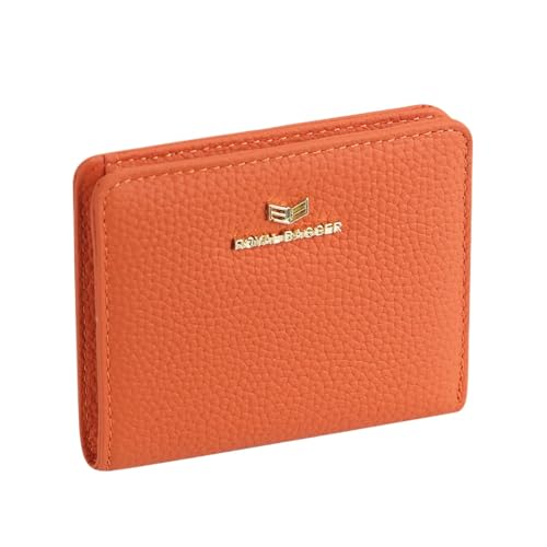 Royal Bagger RFID Short Wallets für Frauen Echtes Leder Multi-Card Slots Card Holder Casual Coin Purse Bifold Wallet 2133 (Orange) von Royal Bagger