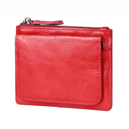 Royal Bagger Retro-Unisex-Kurz brieftaschen, Leder-Kreditkarten Halter, perfekte Feste Klappen-Geldbörse für den täglichen Gebrauch (Rot) von Royal Bagger