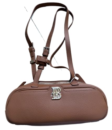 Royal Bagger Rindsleder + Mikrofaser Schulter Handtasche für Frauen, stilvolle Zylinder Geldbörse mit verstellbarem Riemen 3249 (Goldenes Braun) von Royal Bagger