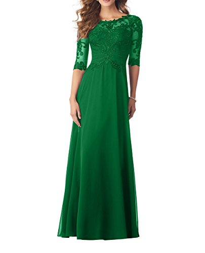 Royaldress Elegant Brautkleid Standesamt Kleid f¨¹r Brautmutter Abendkleider Ballkleider Langarm Mit Pailletten-46 Gruen von Royal Dress