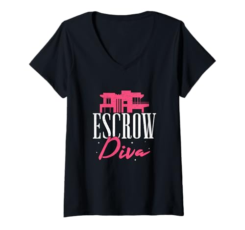 Damen Escrow Diva Funny Treuhandkreditbeamte Settlement Agents T-Shirt mit V-Ausschnitt Damen Escrow Diva Funny Treuhandkreditbeamte Settlement Agents T-Shirt mit V-Ausschnitt von Royal Escrow Boss