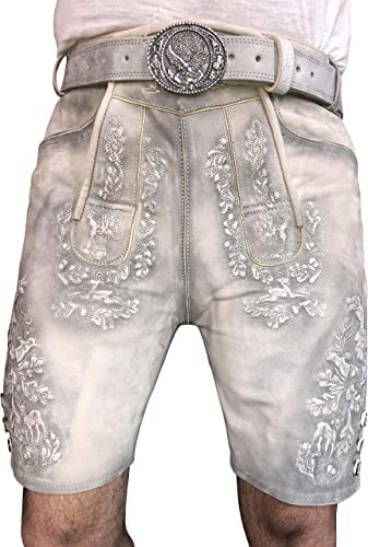 Royal Bayerische Traditionelle Kurze Lederhose Wildbock Oktoberfest Lederhose mit Gr 44-66 (48) von Royal Gmbh