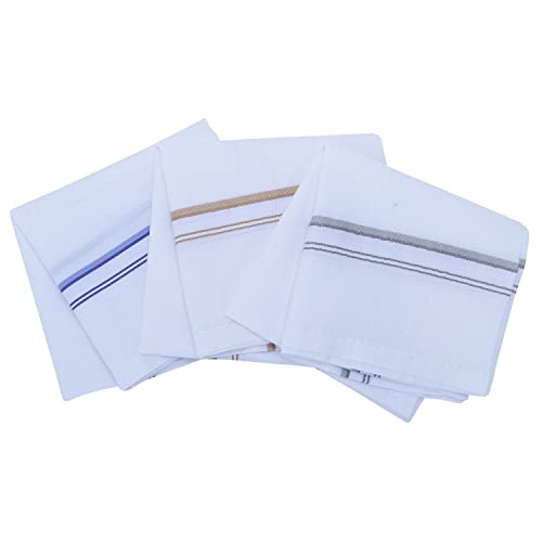 Royal Mart Taschentücher für Herren – 100% weiche Baumwolle, Hohlsaum, 17 x 17 Zoll (12, Weiß) von Royal Mart