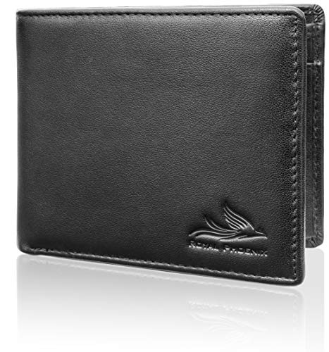 Royal Phoenix® Geldbörse Herren Leder - Hochwertiger Geldbeutel aus Rindsleder - Handgefertigtes Herren Portemonnaie mit RFID Diebstahlschutz - Robuste Brieftasche mit Geschenkbox von Royal Phoenix
