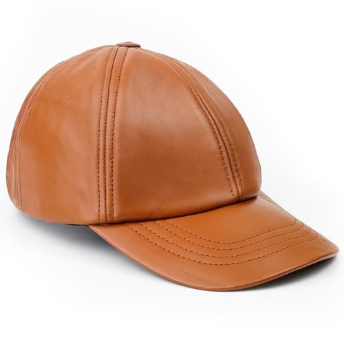 Royal Phoenix® Ledercap aus echtem Nappaleder in Braun - Zeitloses Design - Stilvolle Baseball Cap mit erstklassiger Verarbeitung - Perfekt für jeden Anlass von Royal Phoenix