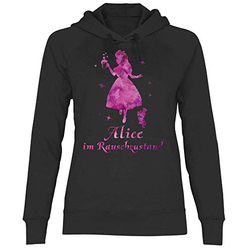 Royal Shirt Damen Hoodie Alice im Rauschzustand, Größe:S, Farbe:Black von Royal Shirt