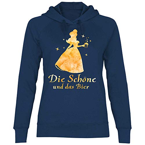 Royal Shirt Damen Hoodie Die Schöne und das Bier, Größe:L, Farbe:Deep Navy von Royal Shirt