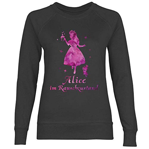 Royal Shirt Damen Sweatshirt Alice im Rauschzustand, Größe:M, Farbe:Black von Royal Shirt