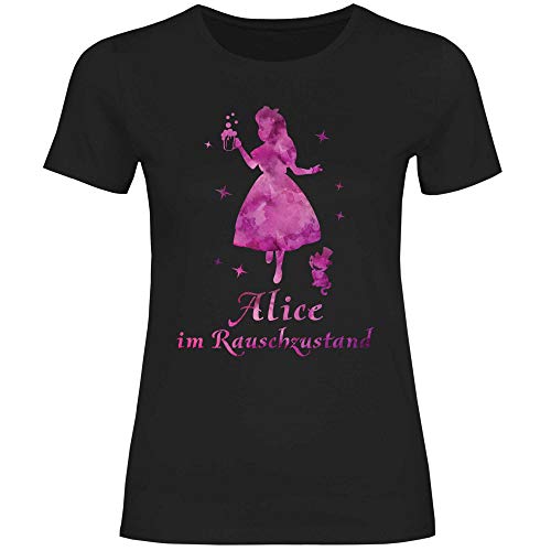 Royal Shirt Damen T-Shirt Alice im Rauschzustand, Größe:3XL, Farbe:Black von Royal Shirt