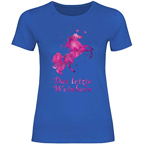 Royal Shirt Damen T-Shirt Das letzte Weinhorn, Größe:M, Farbe:Royal Blue von Royal Shirt