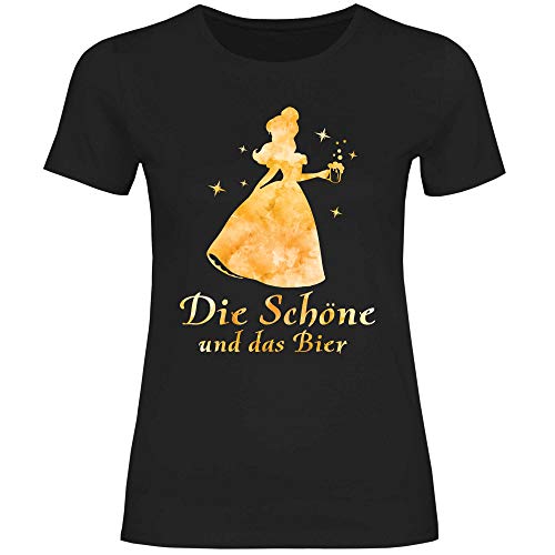 Royal Shirt Damen T-Shirt Die Schöne und das Bier, Größe:3XL, Farbe:Black von Royal Shirt