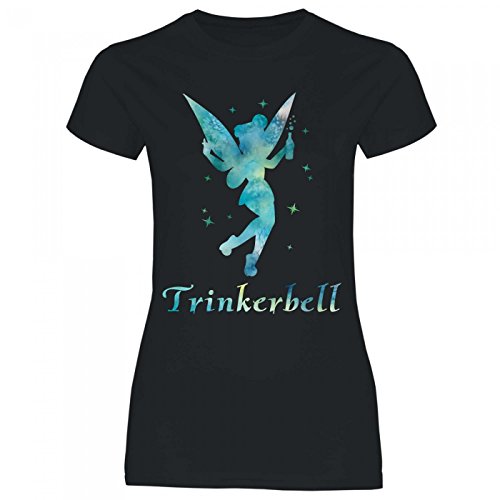 Royal Shirt a20 Damen T-Shirt Trinkerbell | Trinkerfee Fee Bell Partyshirt Sprücheshirt Girly Mädchen, Größe:L, Farbe:Black von Royal Shirt