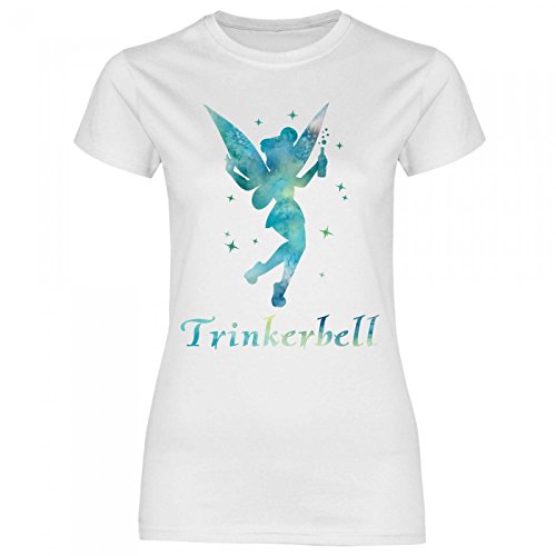 Royal Shirt a20 Damen T-Shirt Trinkerbell | Trinkerfee Fee Bell Partyshirt Sprücheshirt Girly Mädchen, Größe:M, Farbe:White von Royal Shirt