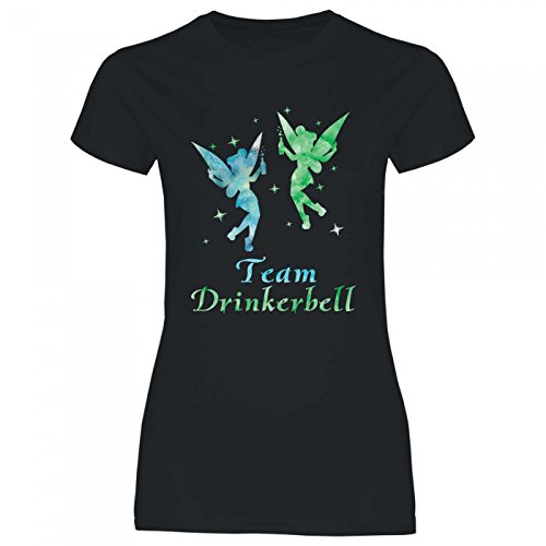 Royal Shirt a63 Damen T-Shirt Team Drinkerbell | Malle JGA Alkohol feiern Fee Party Mädels Girly, Größe:M, Farbe:Black von Royal Shirt