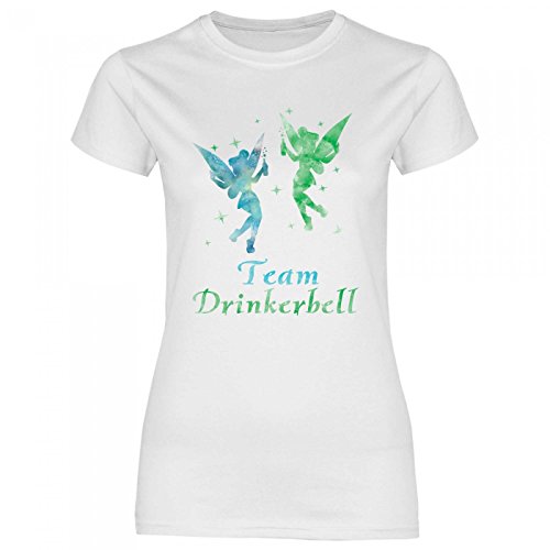 Royal Shirt a63 Damen T-Shirt Team Drinkerbell | Malle JGA Alkohol feiern Fee Party Mädels Girly, Größe:S, Farbe:White von Royal Shirt