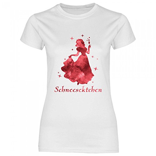 Royal Shirt a64 Damen T-Shirt Schneesektchen | Sekt Prinzessin Alkohol Party JGA Girly feiern Malle, Größe:M, Farbe:White von Royal Shirt