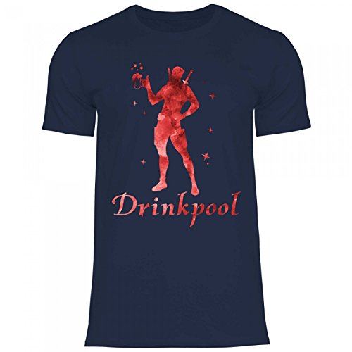 Royal Shirt a77 Herren T-Shirt Drinkpool | Witzig Lustig für Party JGA Superheld, Größe:M, Farbe:Navy von Royal Shirt