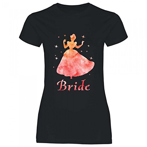 Royal Shirt rs133 Damen T-Shirt Orangene Prinzessin Bride | JGA Braut Team Hochzeit, Größe:L, Farbe:Black von Royal Shirt
