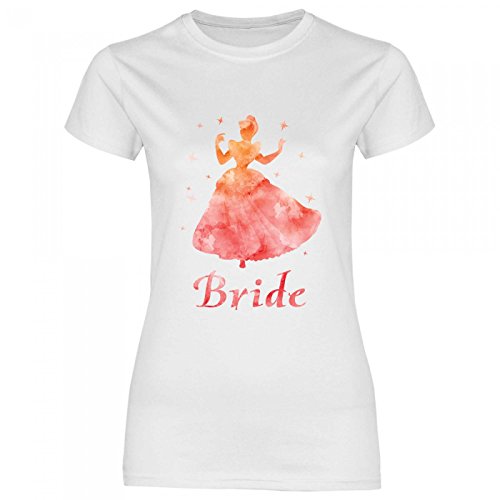 Royal Shirt rs133 Damen T-Shirt Orangene Prinzessin Bride | JGA Braut Team Hochzeit, Größe:M, Farbe:White von Royal Shirt
