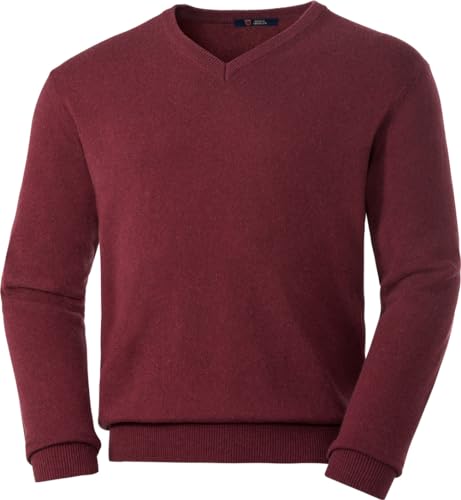 Royal Spencer Herren-Pullover mit V-Ausschnitt aus Kaschmir-Seide, Kaschmirpullover Bordeaux, toller Winterpullover, angenehm zu tragen, Bordeaux, 3XL von Royal Spencer