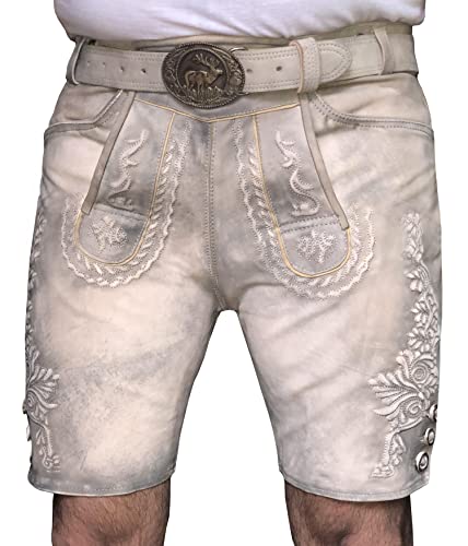 bayerische Herren Trachten Lederhose Oktoberfest München Lederhose Trachtenlederhose inkl. Trachtengürtel Gr 46-64 (54) von Royal Trachten