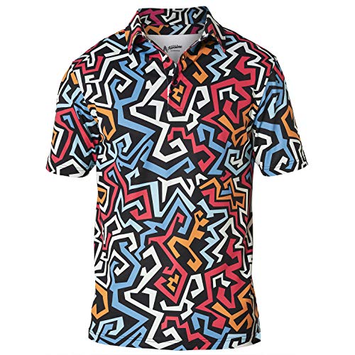 Royal & Awesome Lustige Golf-Shirts für Herren, Herren-Golfshirt, verrückte Golf-Polos für Herren, Golf-Poloshirts für Herren, Herren, Graffiti, Klein von Royal & Awesome