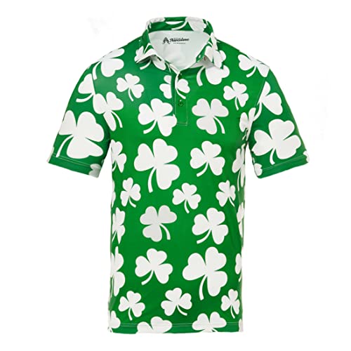 Royal & Awesome Shamrock St. Patricks Day Golf Polo -Hemden für Männer, Golftimen für Männer, Golfhemden Männer, Herren Golfhemden, Herren Golf Polo -Shirts von Royal & Awesome