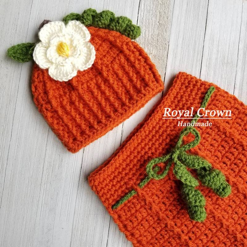 Baby Kürbis Hut Und Kokon Set Gehäkelt Halloween Kostüm Fotorequisite von RoyalCrownHandmade