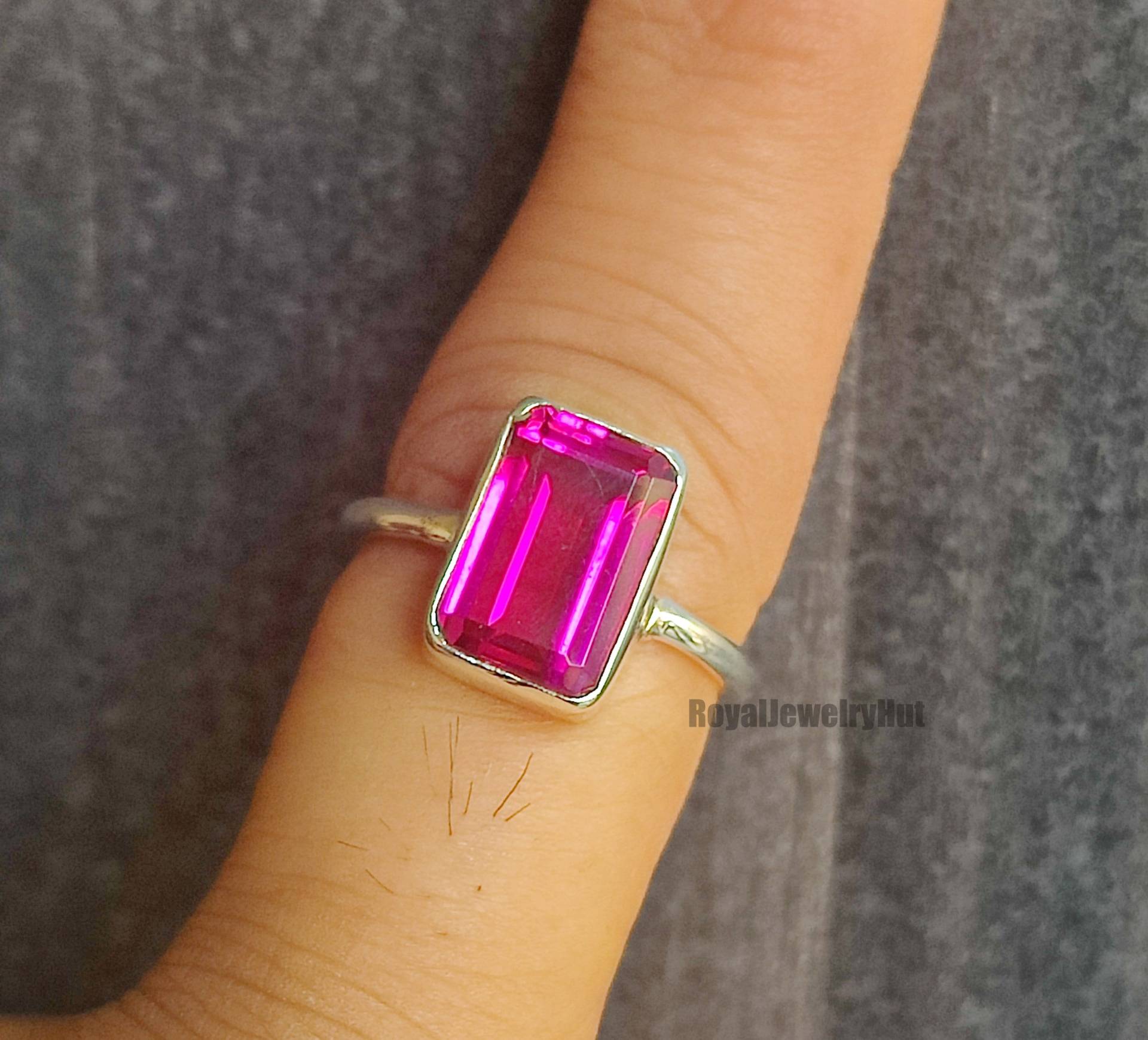 Hübscher Rosa Turmalin Ring, Frauen 925 Sterling Silber Gold Micron, Quarz Handgemachter Geschenk Für Sie von RoyalJewelryHut