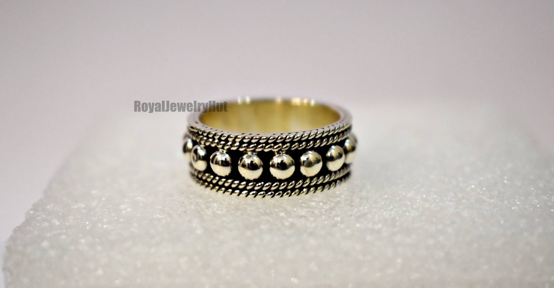 Schwarz Silber Spinner Ring, Angst Zappel Boho Daumen Sorgen 925 Sterling Für Sie, Geschenk Ring von RoyalJewelryHut