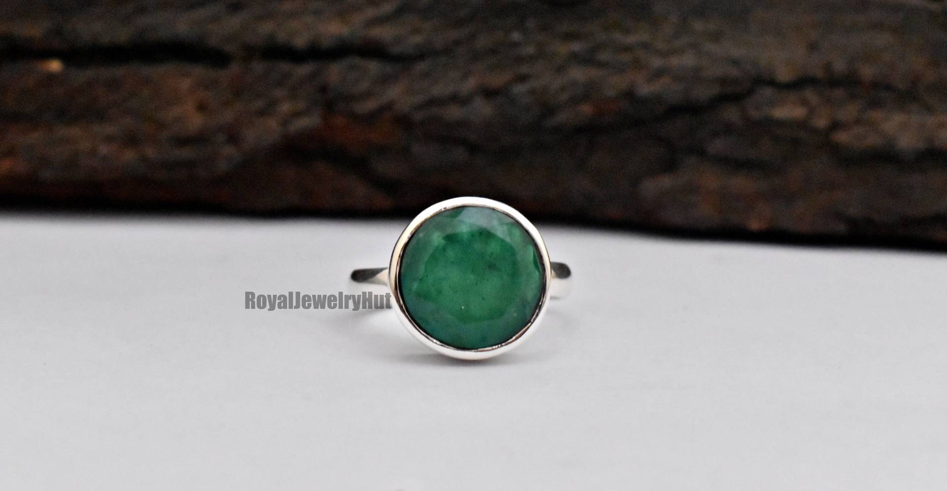 Smaragd Ring, Frauen 925Er Sterling Silber Runde Form Edelstein Handgemachter Statement Partner Ring Smaragd Ring, Frauen 925Er Sterling Silber Runde Form Edelstein Handgemachter Statement Partner Ring von RoyalJewelryHut