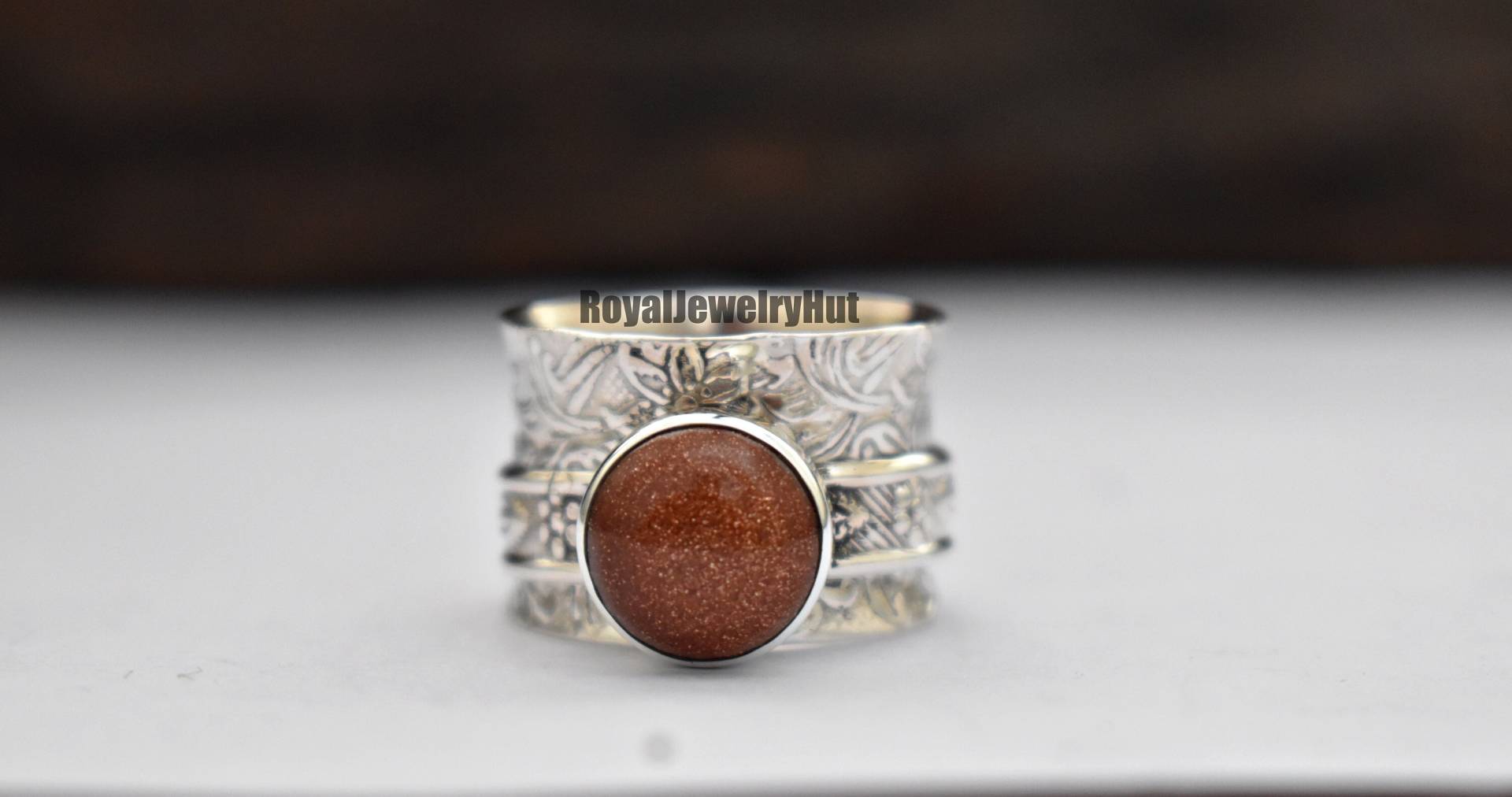 Spinner Ring, Sonnen Sitara Frauen Edelstein Sorgen Handgemachter 925 Sterling Silber Geschenk Ring von RoyalJewelryHut